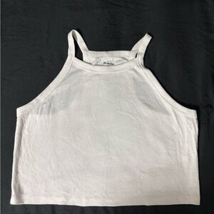 White Ribbed Tank Top